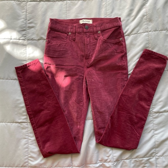 Madewell Pants - 🍷 Madewell | Burgundy Crushed Velvet High Rise Skinny Pants